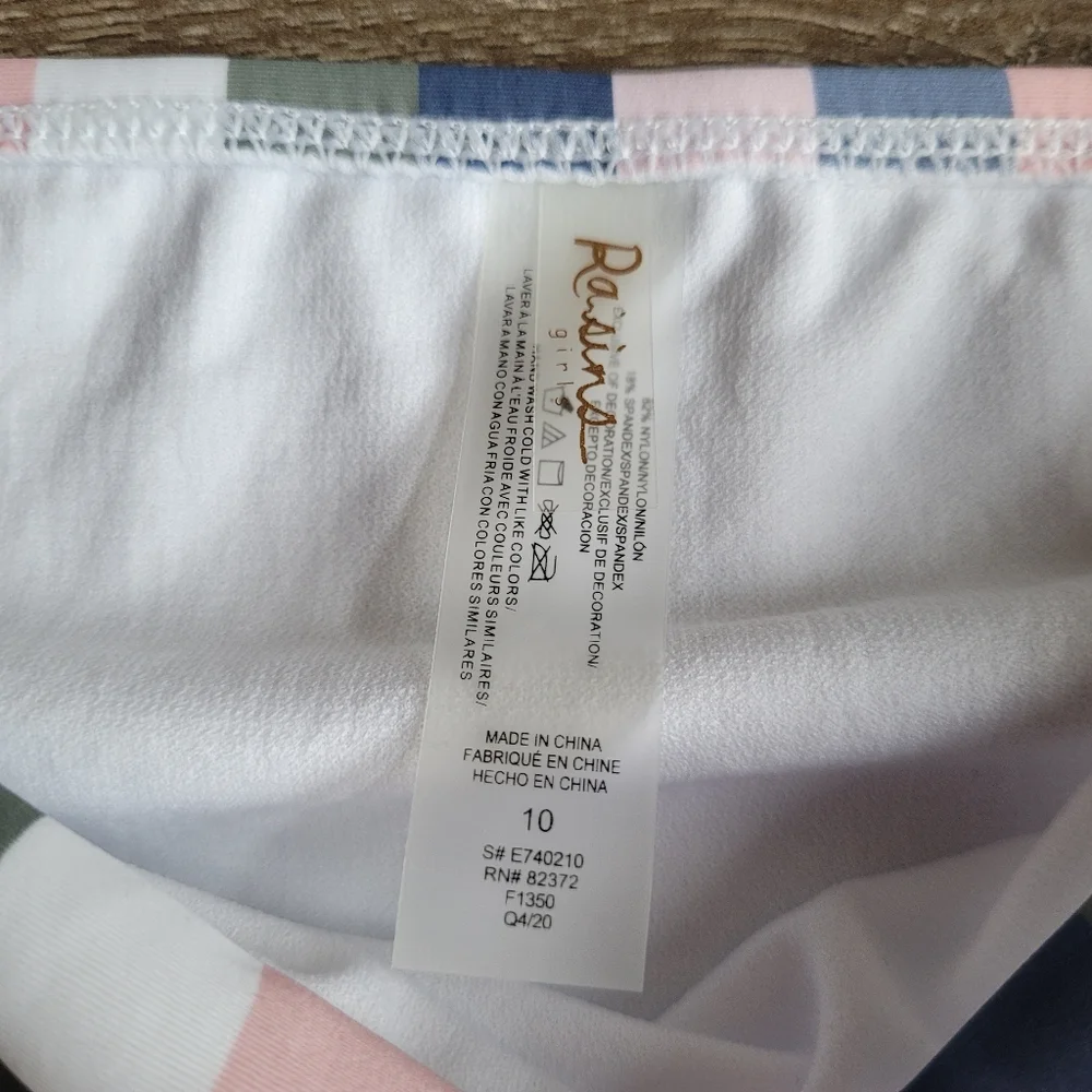 New RAISINS Malibu Stripe‎ Bikini Swim Bottom Size 10